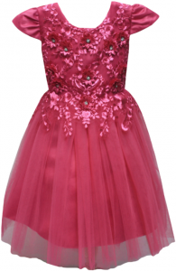 GIRLS DRESSY DRESS (0232351) FUSHIA